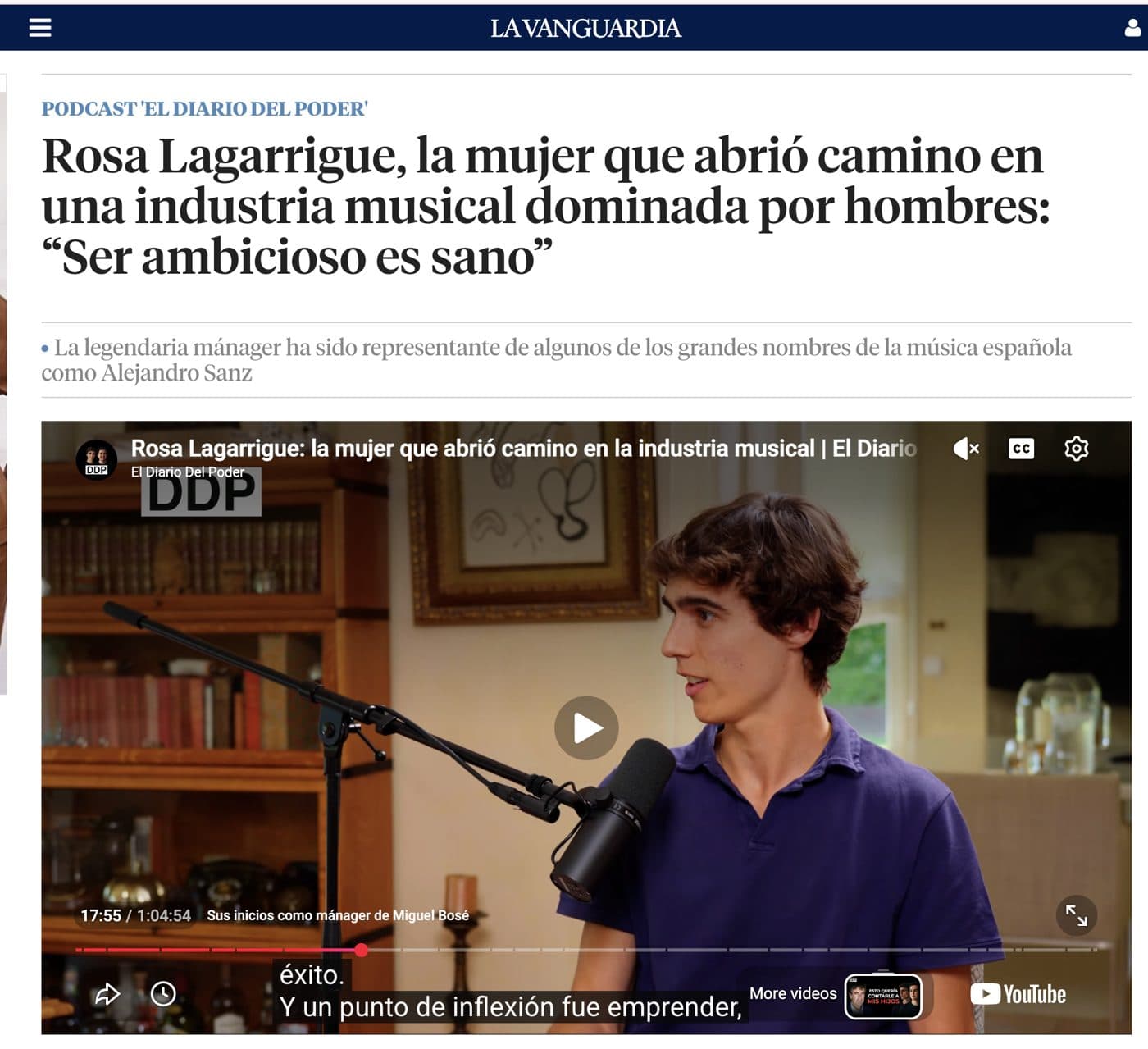 Rosa Lagarrigue, la mujer que abrió camino en una industria musical dominada por hombres: «Ser ambicioso es sano»